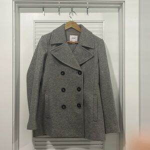 Grey old navy doubles breasted heavy peacoat worn one time